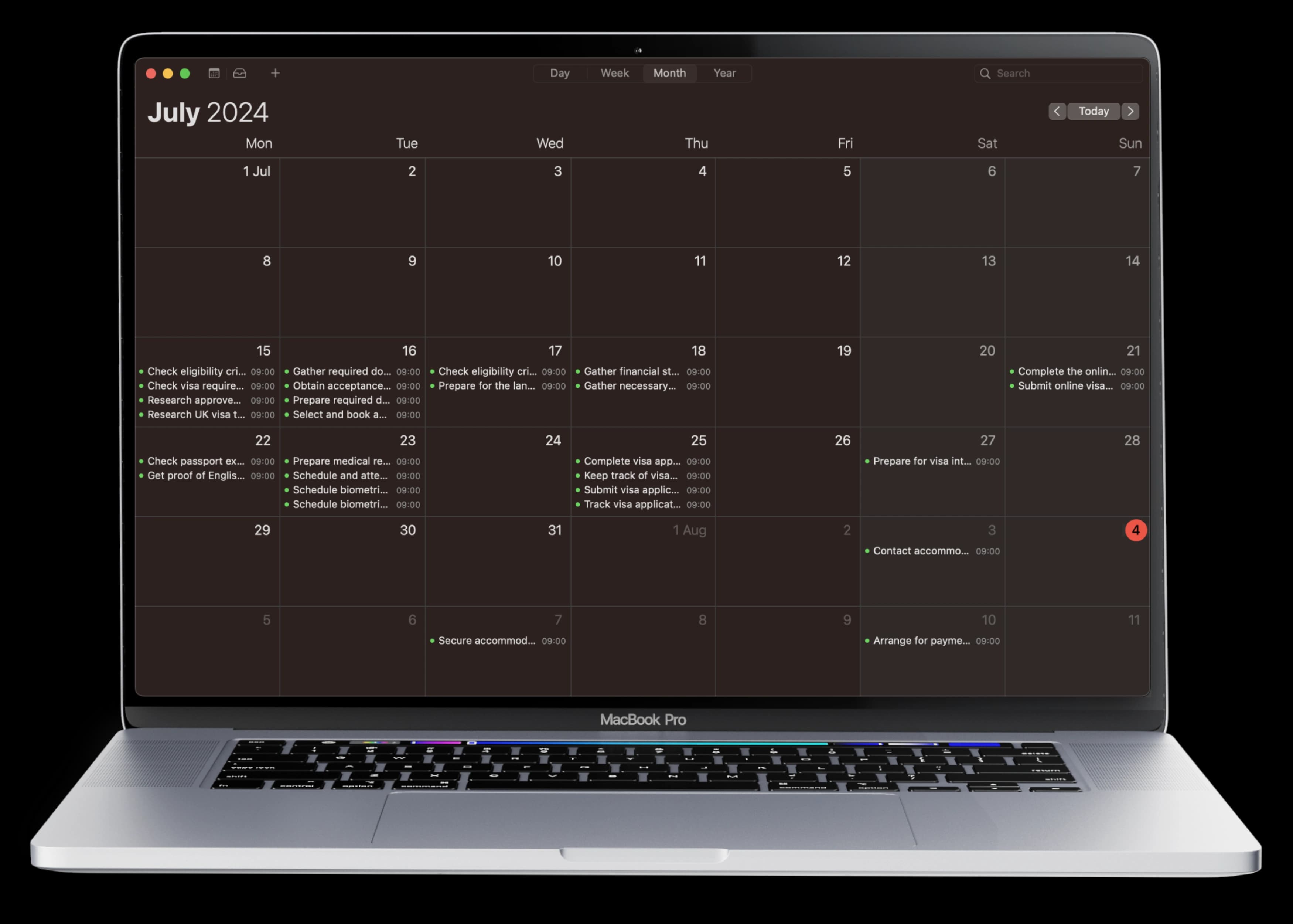 Macbook Calendar Mockup